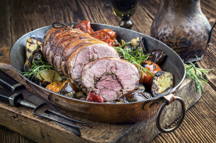 Rolled Lamb Roast with Barbecue Vegetable